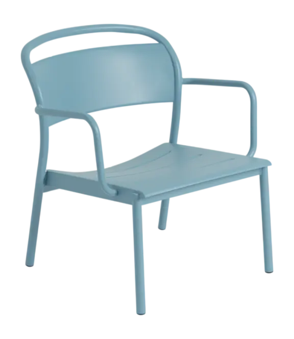 Beperkte Voorraad Muuto Linear Steel Lounge Armchair Tuinstoel Pale Blue