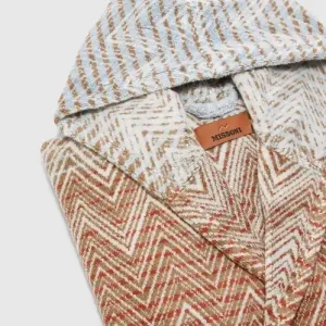 Express Levering Missoni Missoni Stone Badjas Dames en Heren Red Multicolor Hooded