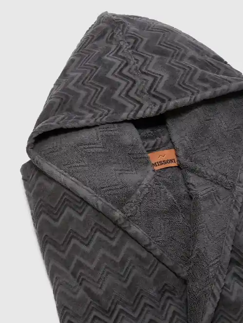 Missoni Chalk Badjas Dames en Heren Anthracite Grey Hooded Betaalbaar
