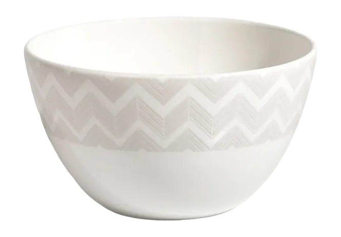 Missoni Zig Zag White Kom 11 cm (Set van 6) Laatste Kans