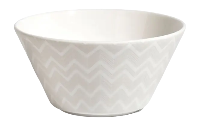 Aanbieding Missoni Zig Zag White Kom 13 cm Set van 6