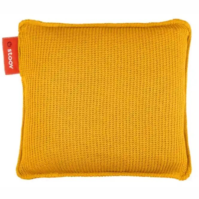 Merkproduct Stoov Ploov Knitted Rugkussen Ocher Yellow (45 x 45 cm)