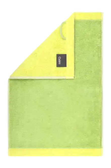 Gecertificeerd Cawö Lifestyle Splash Gastendoek Pistachio/Lemon Reversible (Set van 6)