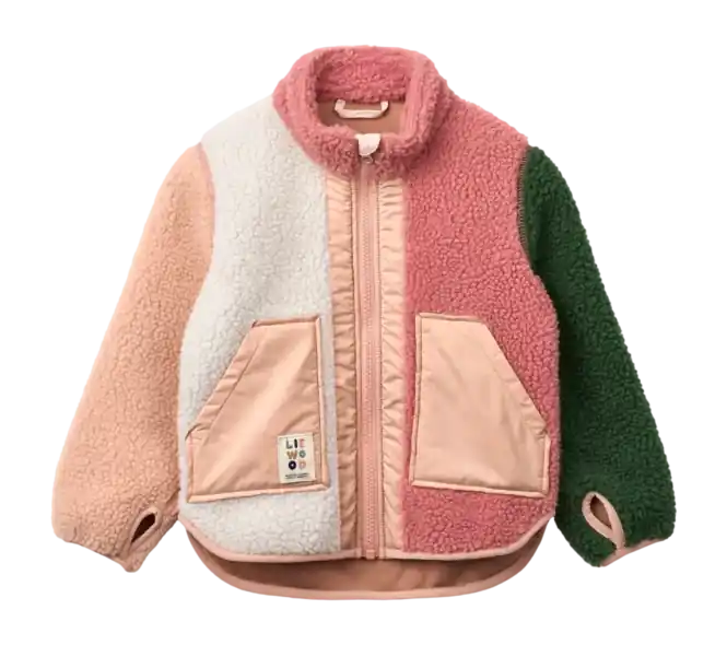 Liewood Noam Pile Jacket Jas Kids Dusty Rose Multi Mix Lage Prijs