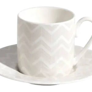 Alleen Vandaag Missoni Zig Zag White Kop & Schotel 120 ml (Set van 6)